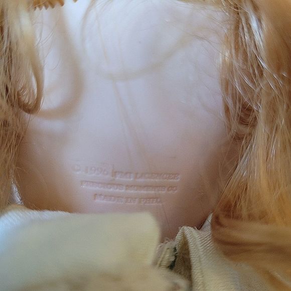 Precious Moments Doll Plush Body Plastic Face Feet w/ original Floral Dress - Picture 6 of 10